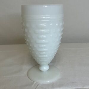 Vintage MILK GLASS Hobnail Goblet